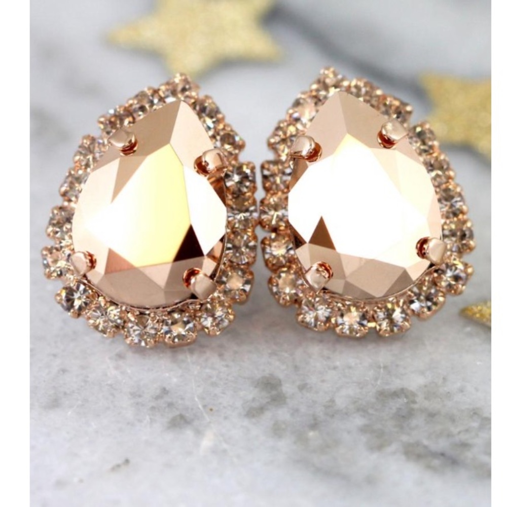 Rose gold Swarovski earrings